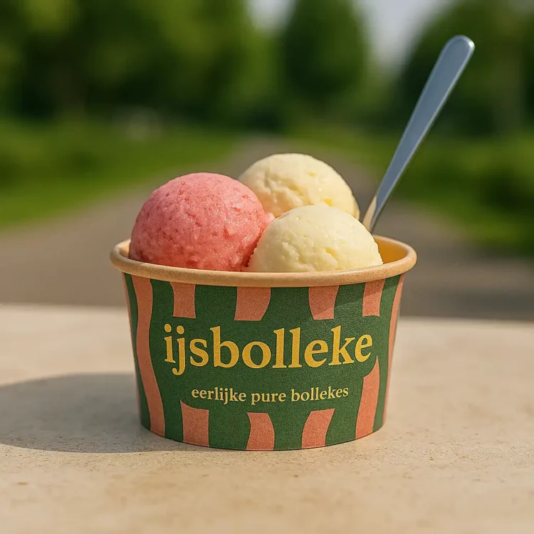 IJsbekers bedrukken met kleurrijk logo